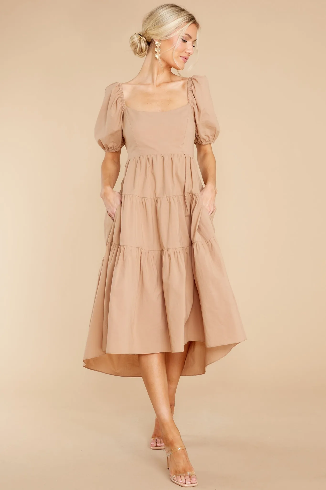 Essential Beauty Taupe Midi Dress