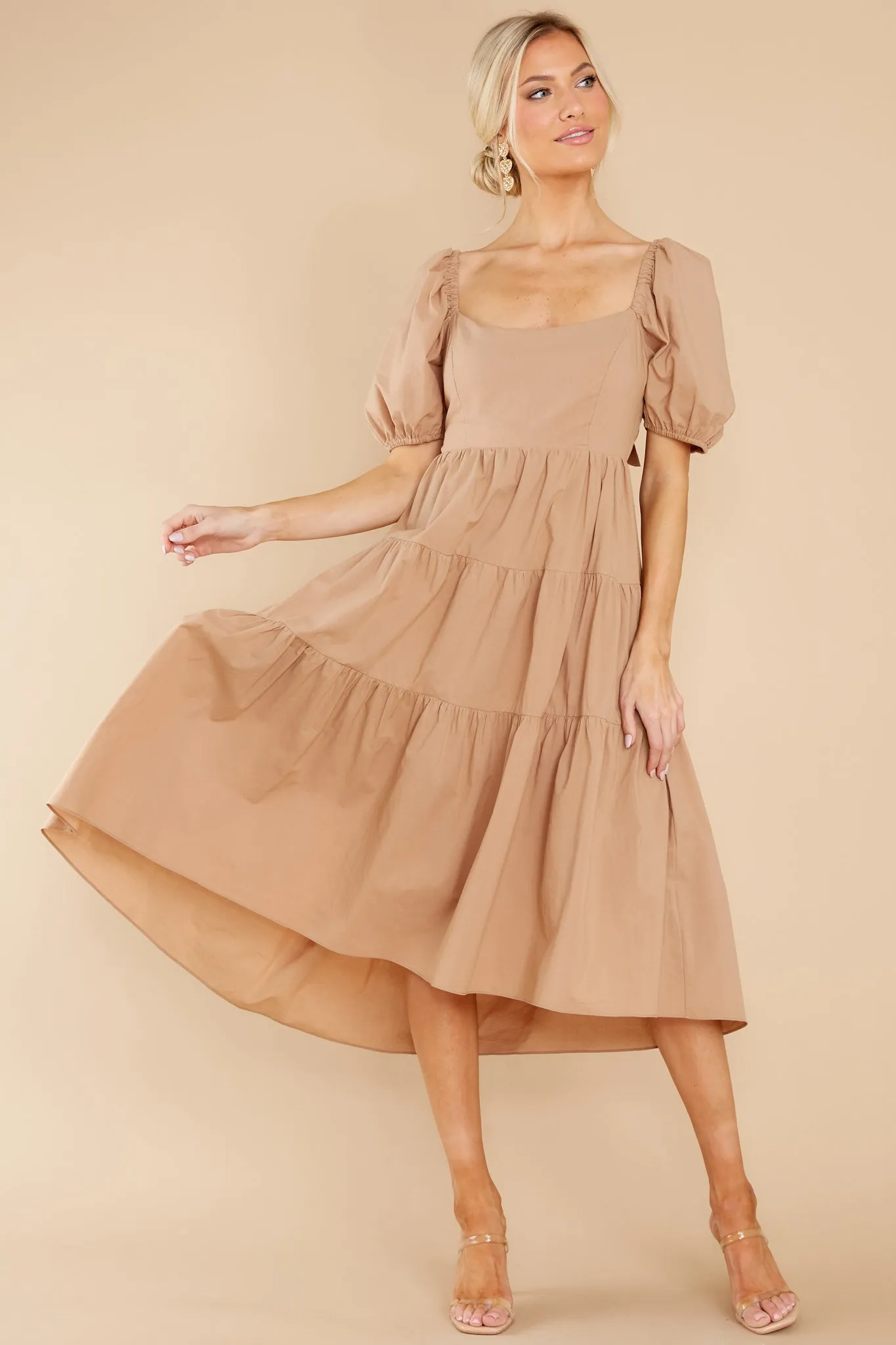 Essential Beauty Taupe Midi Dress