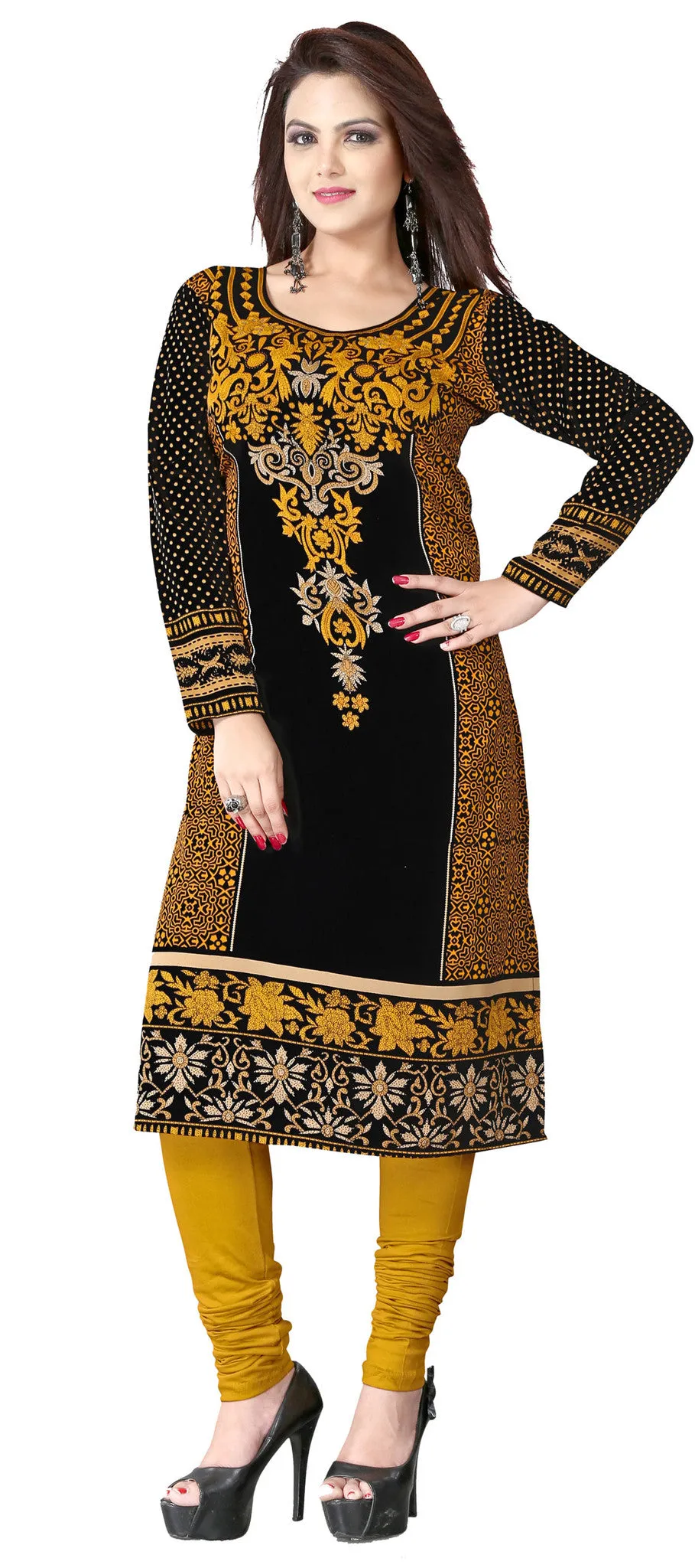 Exquisite Bronze Ethnic Long Kurti – Modern Indian Fashion for Women