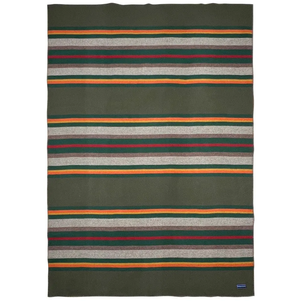 Factory Second Olive Drab Santa Fe Wool Throw Blanket