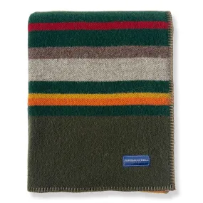 Factory Second Olive Drab Santa Fe Wool Throw Blanket