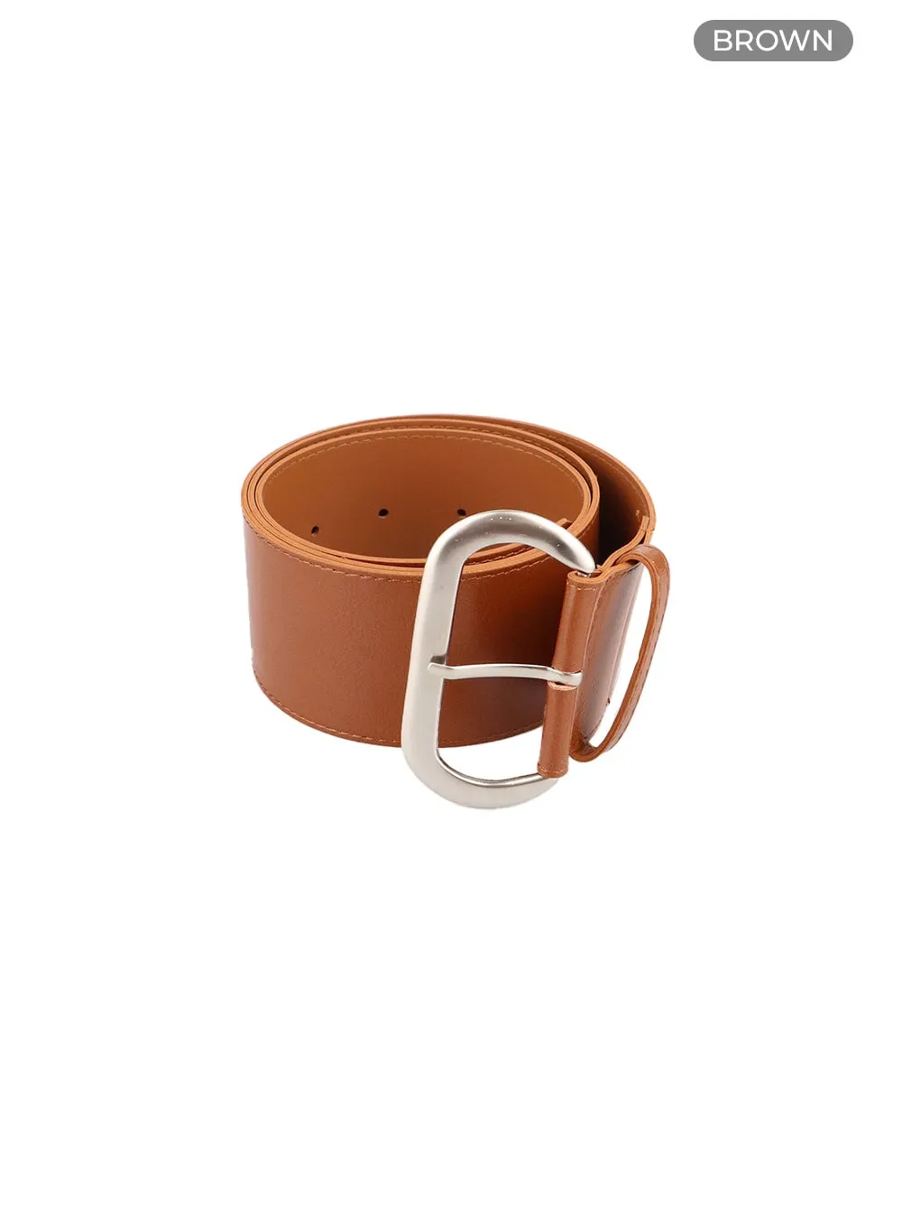 Faux Leather Solid Thick Belt CY403