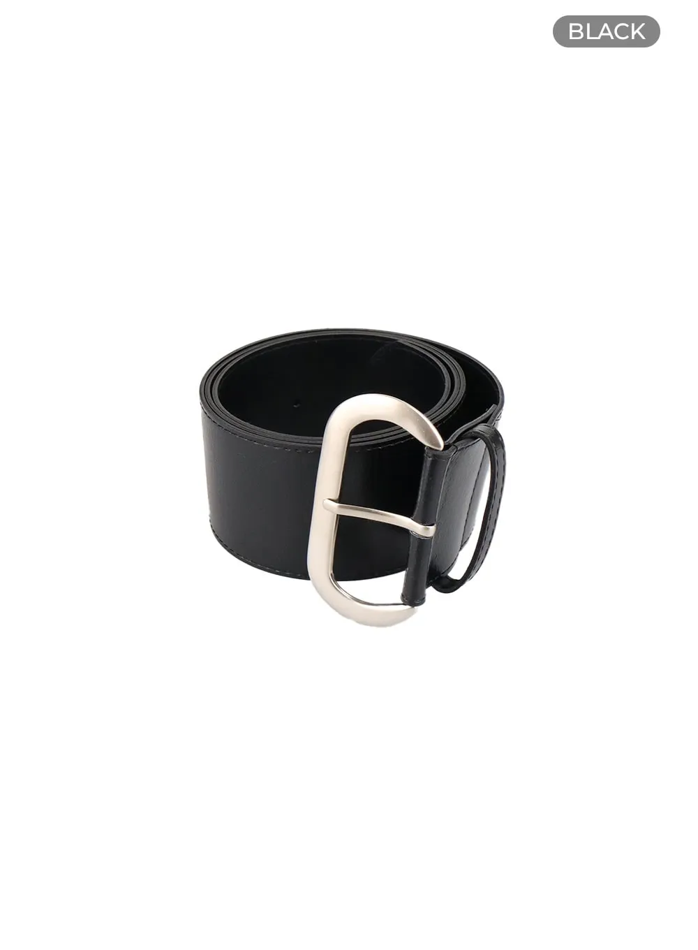 Faux Leather Solid Thick Belt CY403