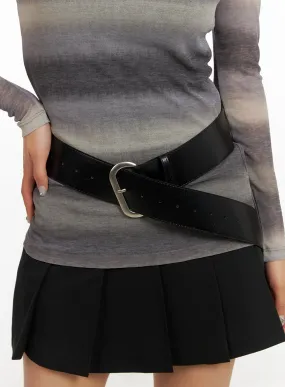 Faux Leather Solid Thick Belt CY403