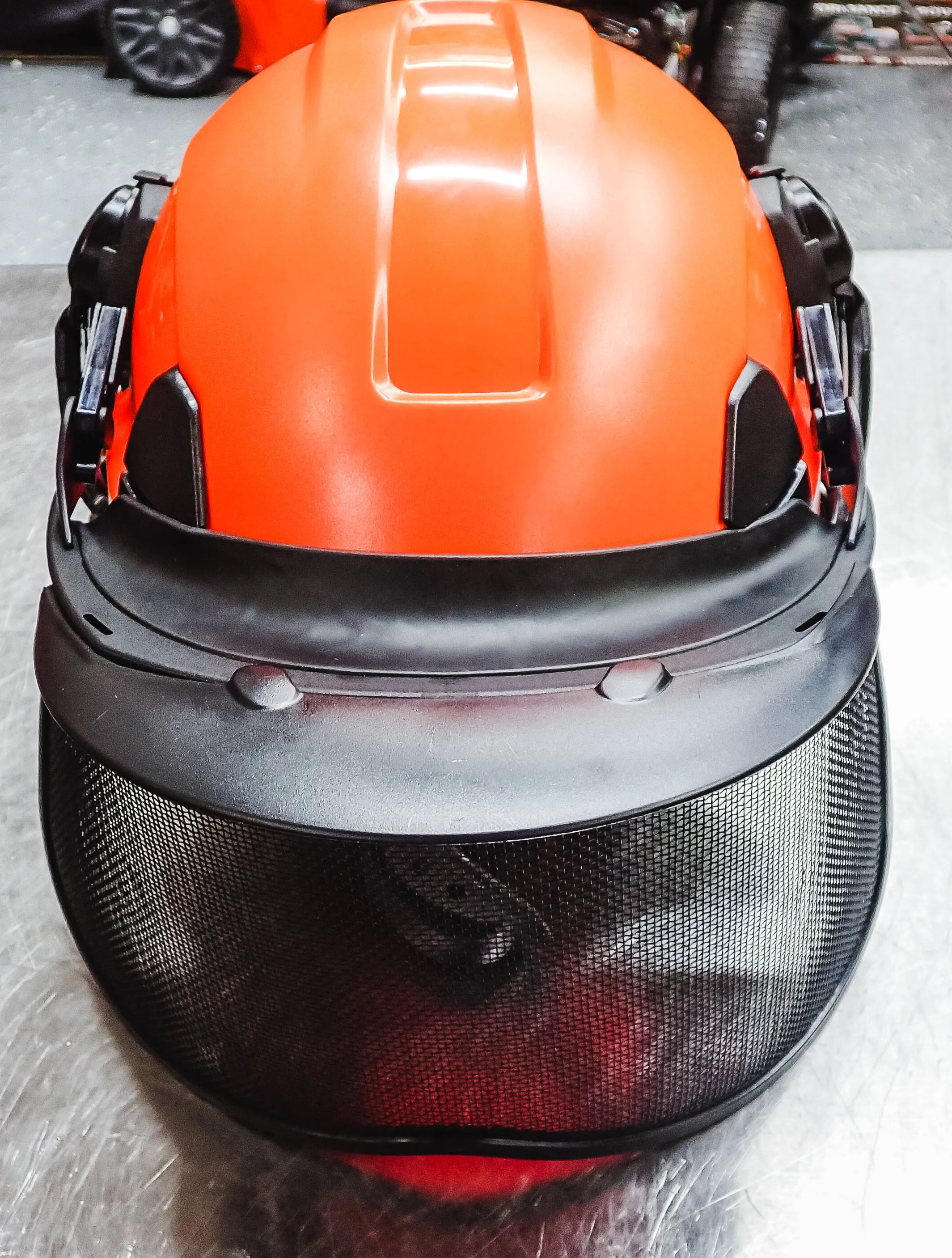 FORESTER ARBORIST HELMET SYSTEM WITH HEARING AND FACE PROTECTION ORANGE