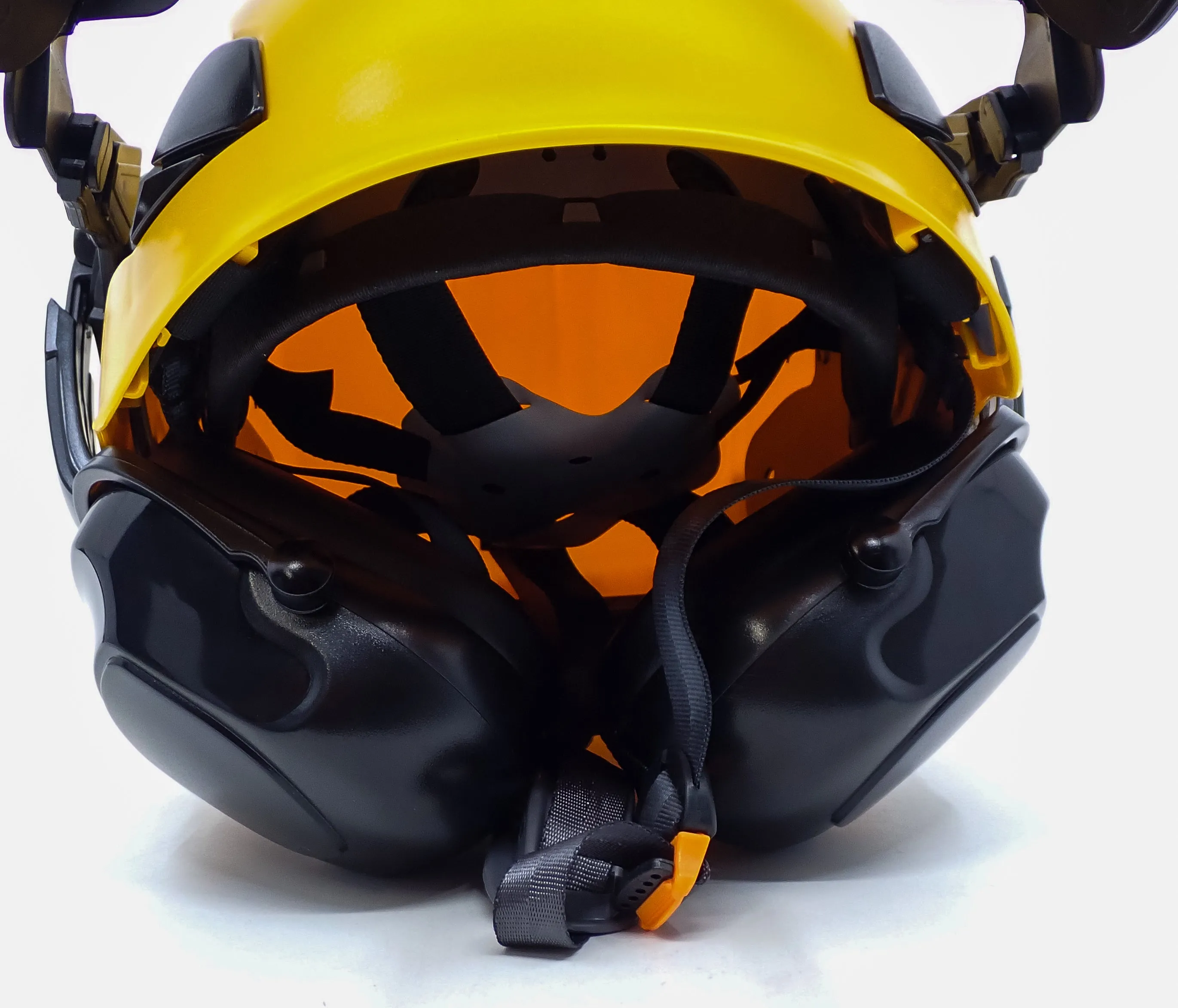 FORESTER ARBORIST HELMET SYSTEM WITH HEARING AND FACE PROTECTION YELLOW