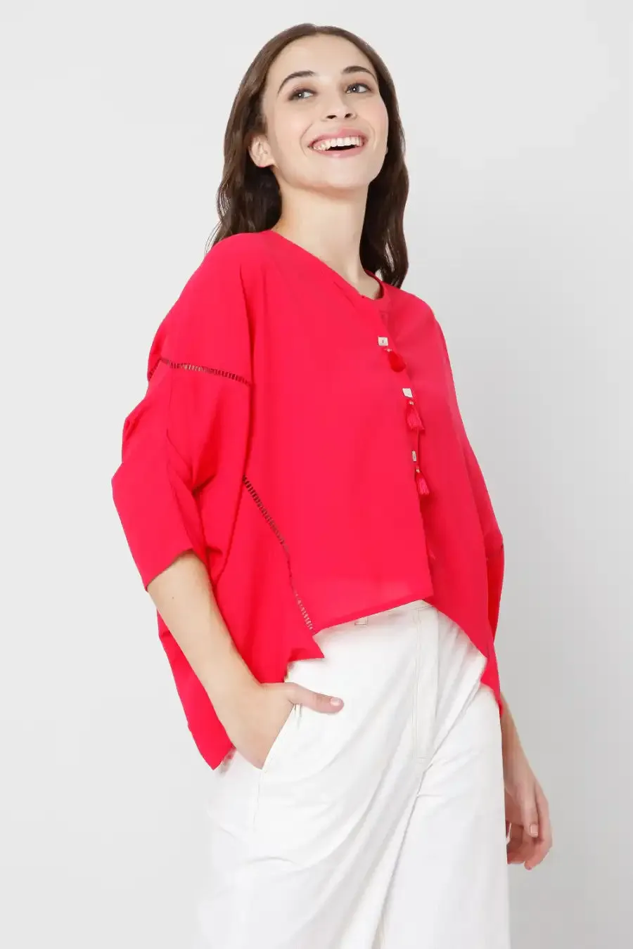 Fuchsia Embroidered Shirt