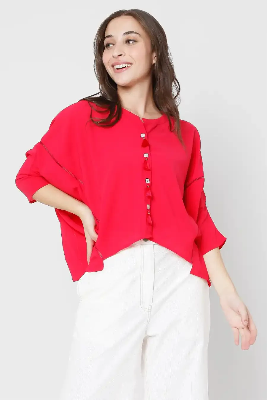 Fuchsia Embroidered Shirt