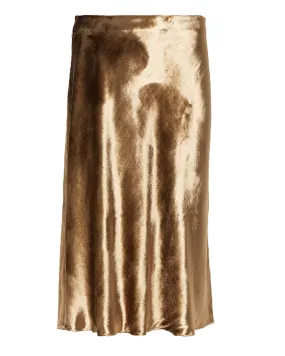 Gold Shadow Velvet Short Slip Skirt