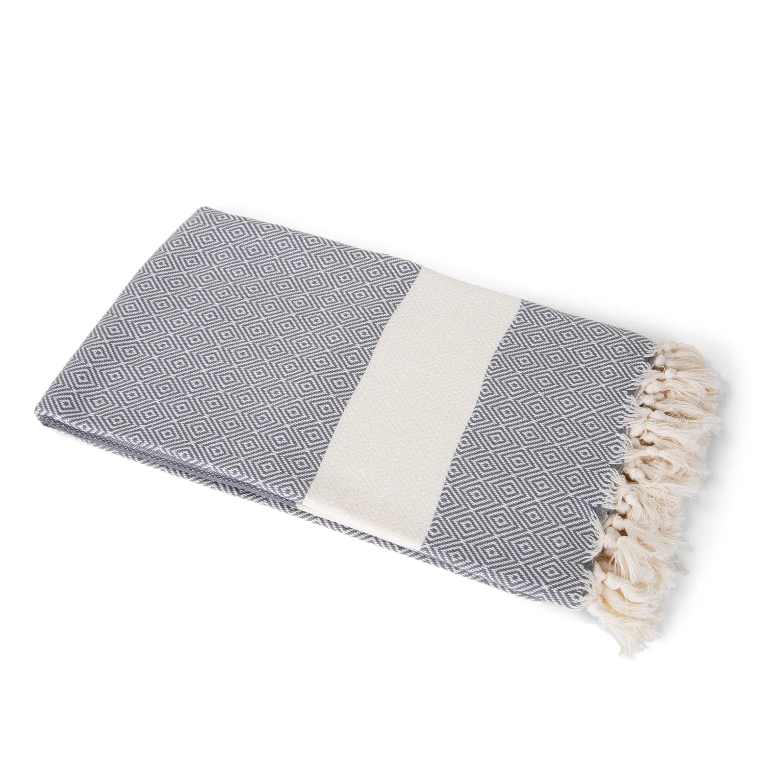 Handwoven Bag Blanket - Gray Diamond