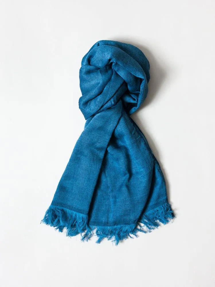 Haolu Cotton Wool Stole, Indigo