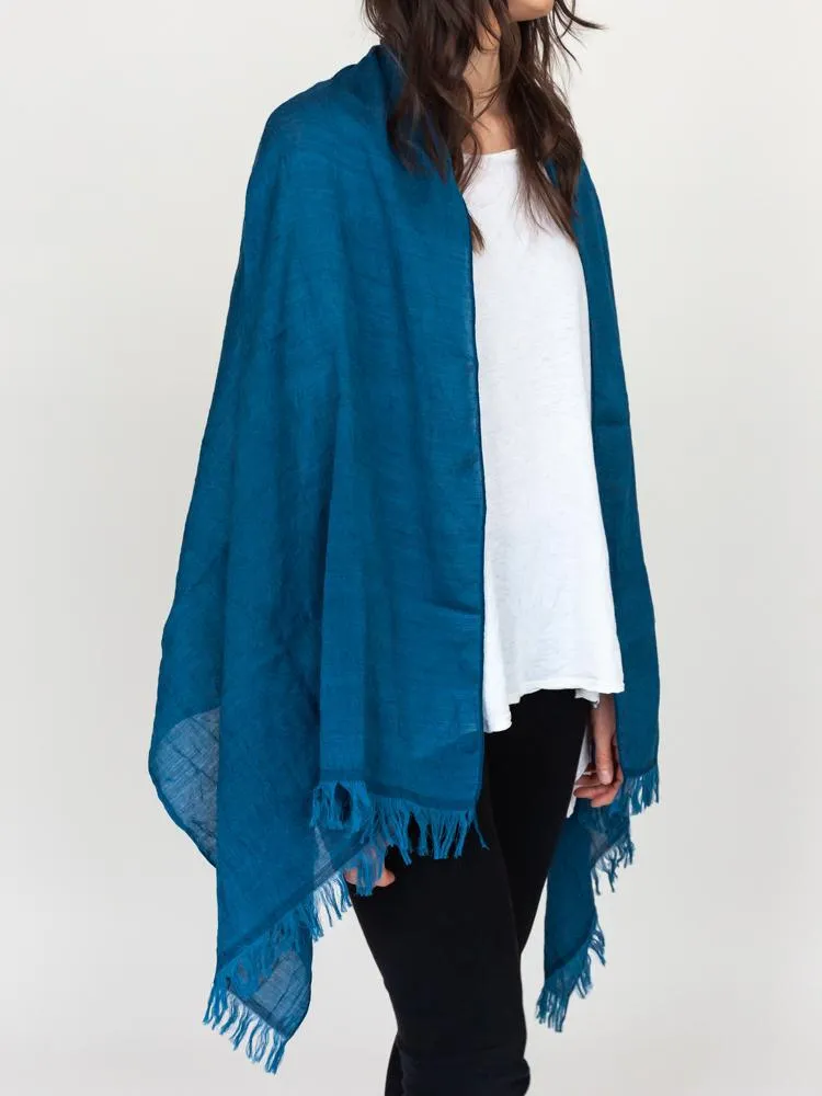 Haolu Cotton Wool Stole, Indigo