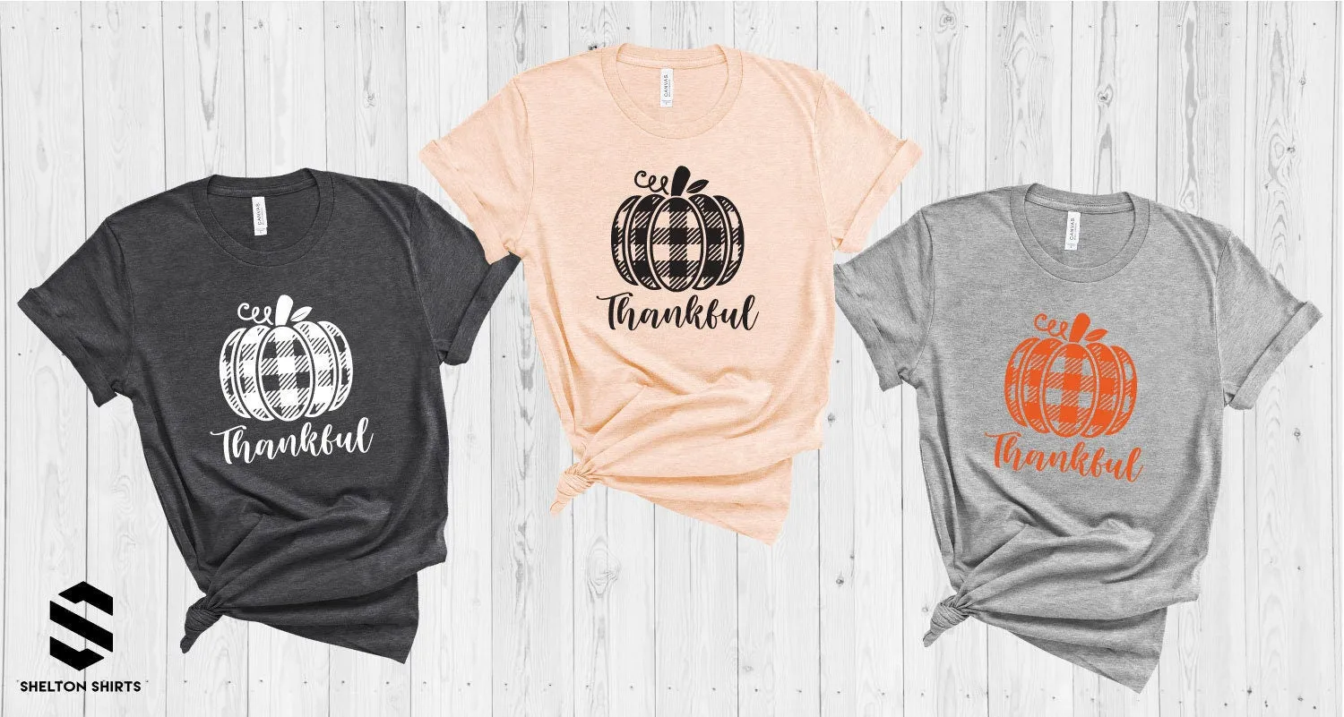 Hello Pumpkin Plaid Pumpkin Super Soft Cotton Comfy Fall T-Shirt