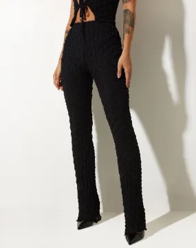 Herly Flare Trouser in Stripe Mesh Black