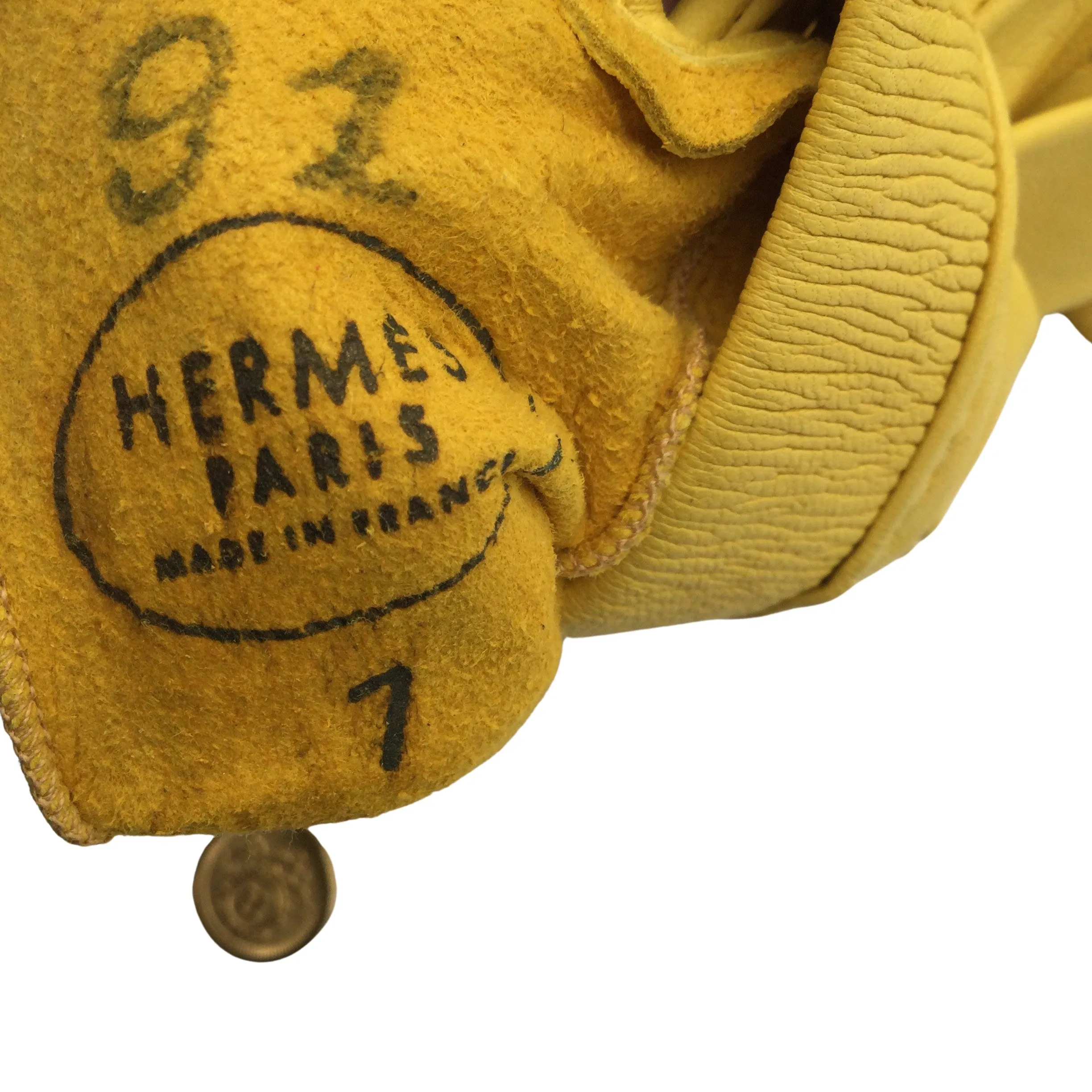 Hermès Yellow Leather Gloves