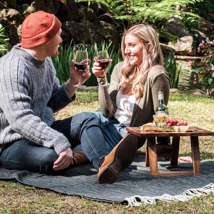 Herringbone Picnic Blanket, Waterproof Backing