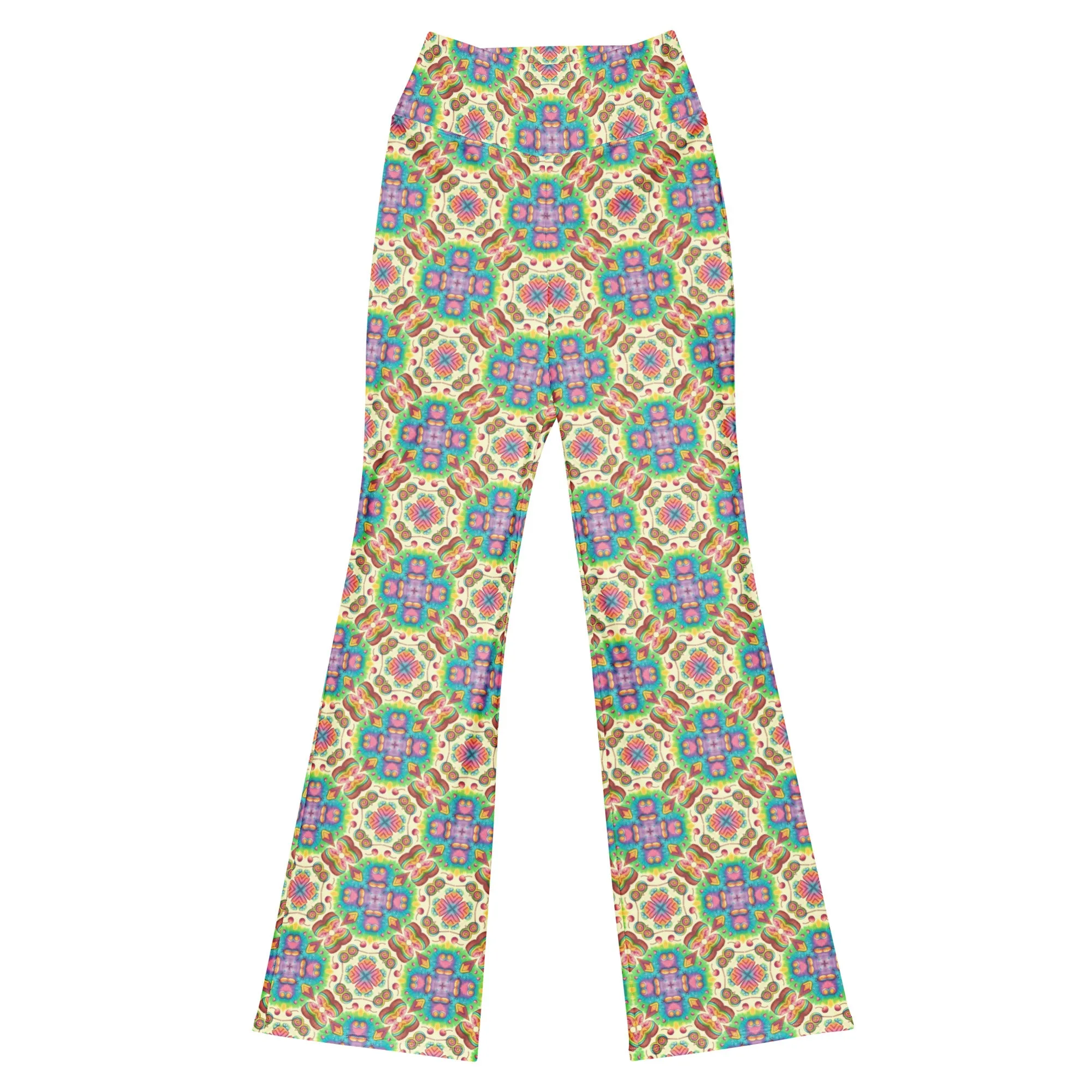 High-Rise Flared Leggings Retro Cookie