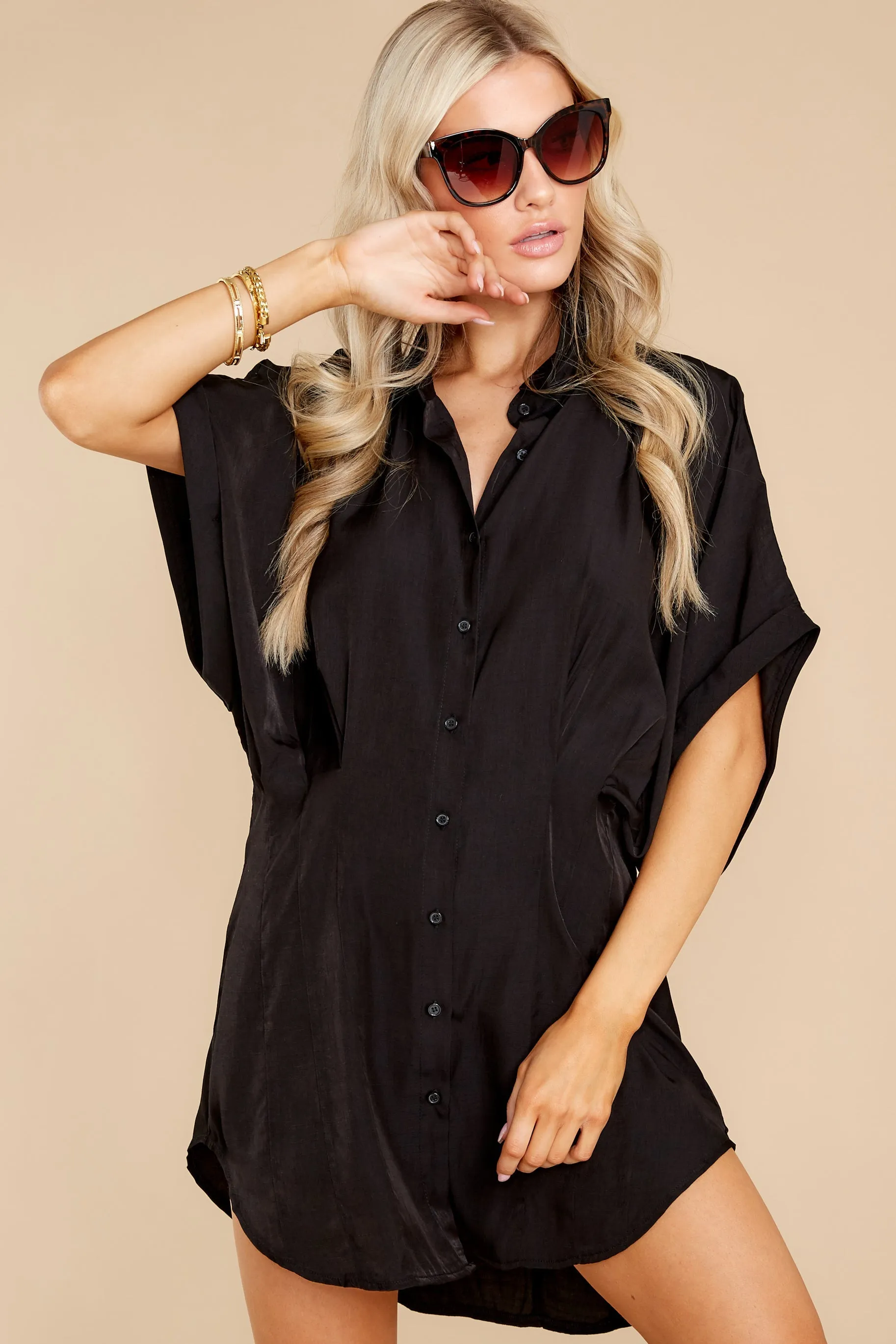 Hit Or Miss Black Tunic Shirt Dress