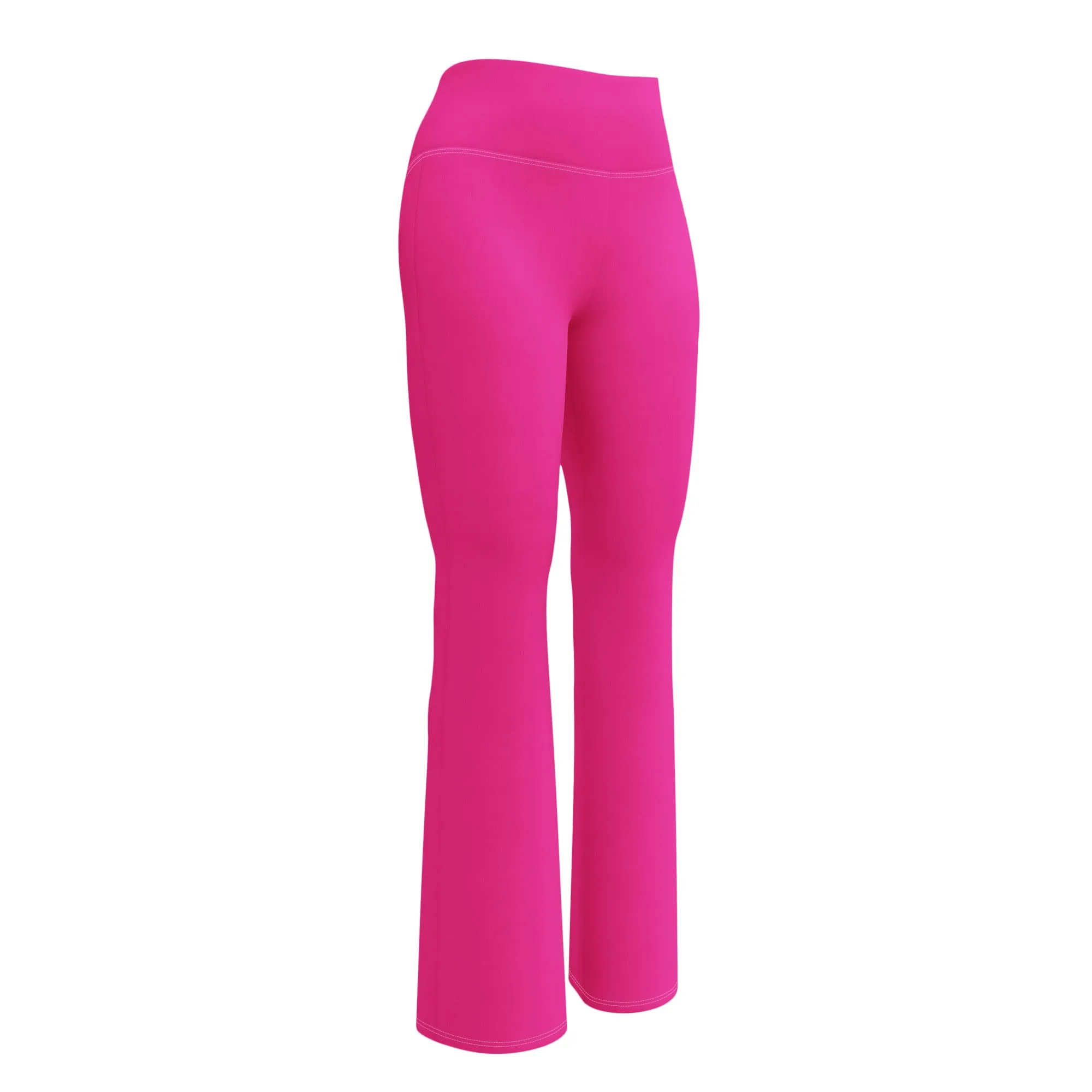 Hot Pink High Waist Flare Leggings with Extremely Stoked Epic Wave Logo