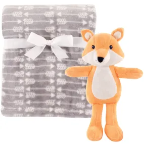 Hudson Baby Plush Blanket with Toy, Fox