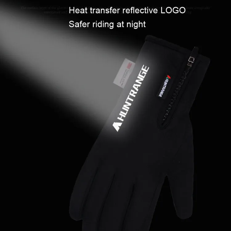 HUNTRANGE A023 Outdoor Waterproof Sports Riding Velvet Touch Screen Gloves, Size: XL(Black)