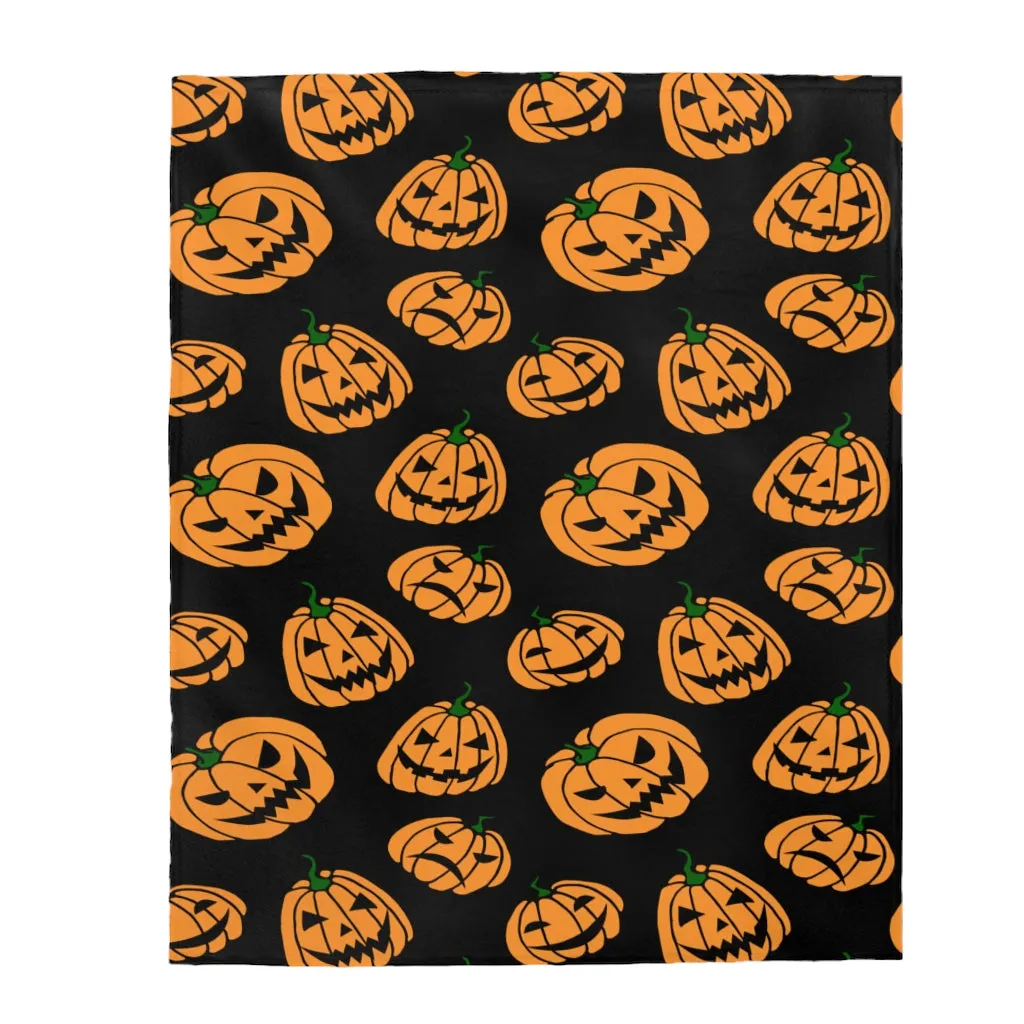 Jack-o-Lantern Velveteen Plush Blanket