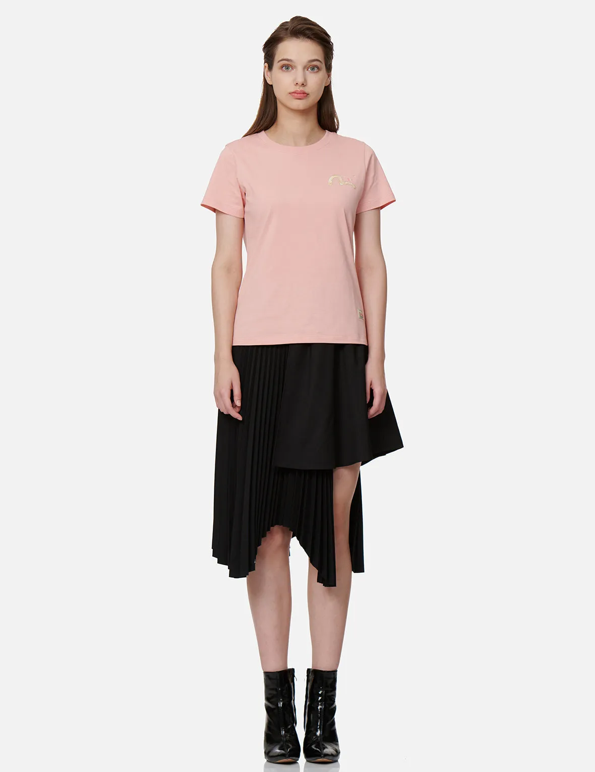 Japanese-pattern Seagull Pleated Asymmetric Skirt