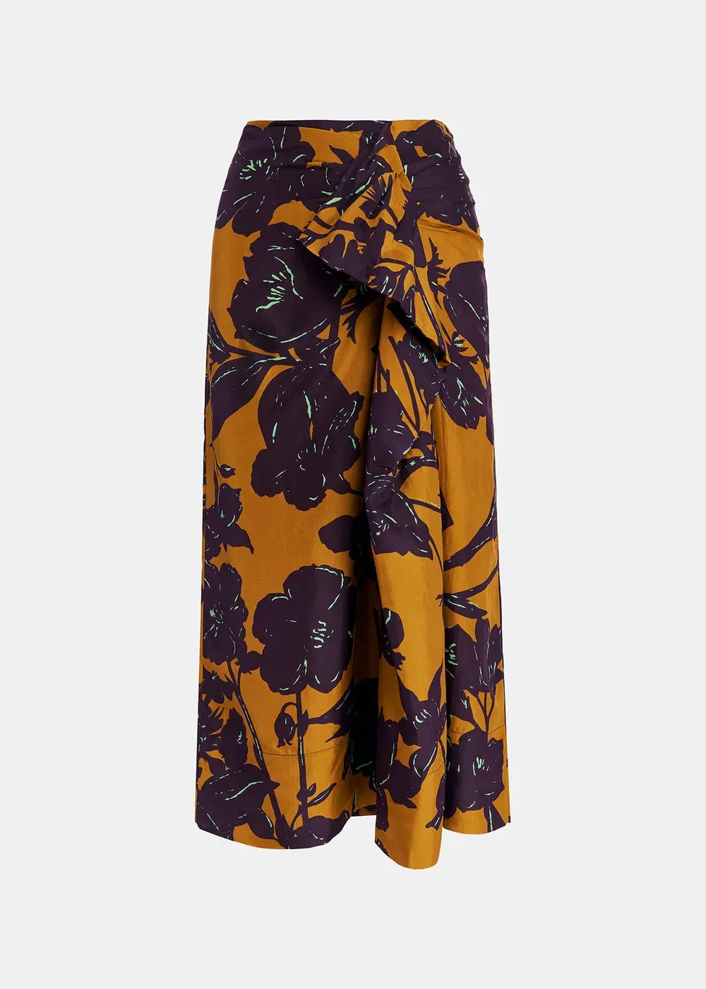 JUPE ESSENTIEL ANTWERP GLAVIA MIDI LENGTH SILK SKIRT