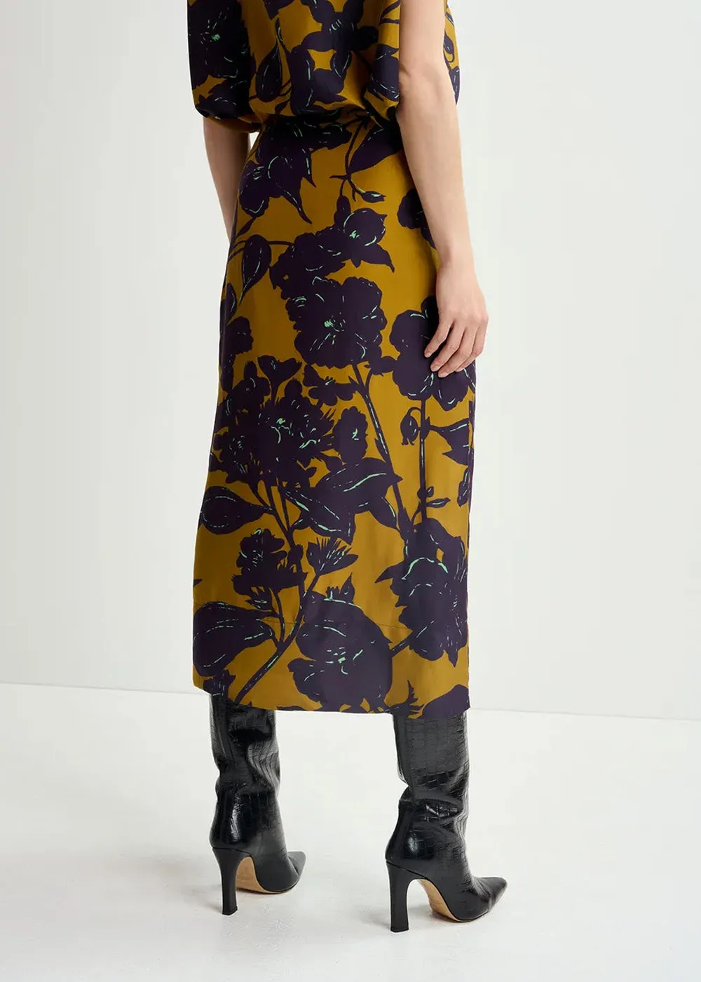 JUPE ESSENTIEL ANTWERP GLAVIA MIDI LENGTH SILK SKIRT