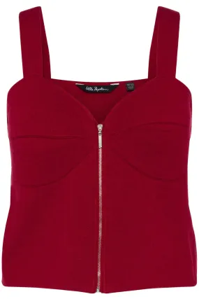 Knitted vest Ulla Popken, carmine red