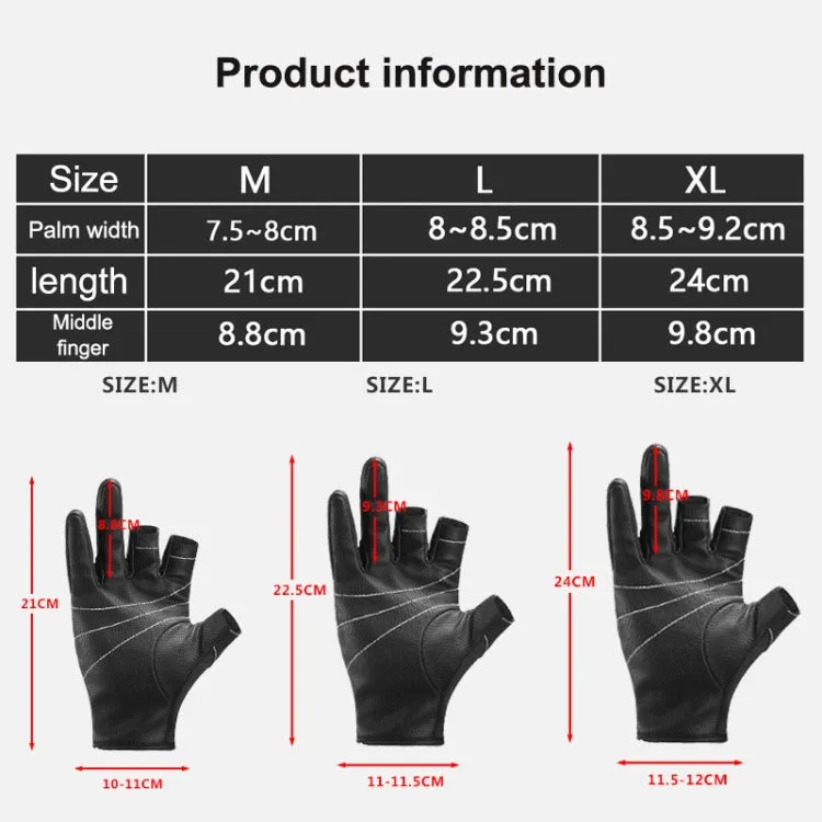 Kyncilor A0062 Outdoor Camping Three-finger Gloves Antiskid Sports Fishing Gloves, Size: XL(Red)