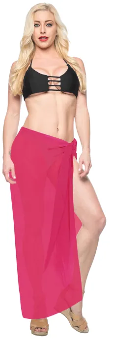 LA LEELA Women's Pareo Canga Sarong Skirt Swimwear Cover Up 78"x42" Pink_E468