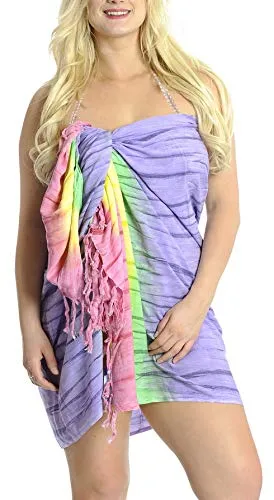 LA LEELA Women's Swimsuit Cover Up Sarong Bikini Swimwear Beach Cover-Ups Wrap Skirt Large Maxi GB