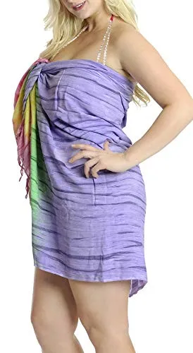 LA LEELA Women's Swimsuit Cover Up Sarong Bikini Swimwear Beach Cover-Ups Wrap Skirt Large Maxi GB