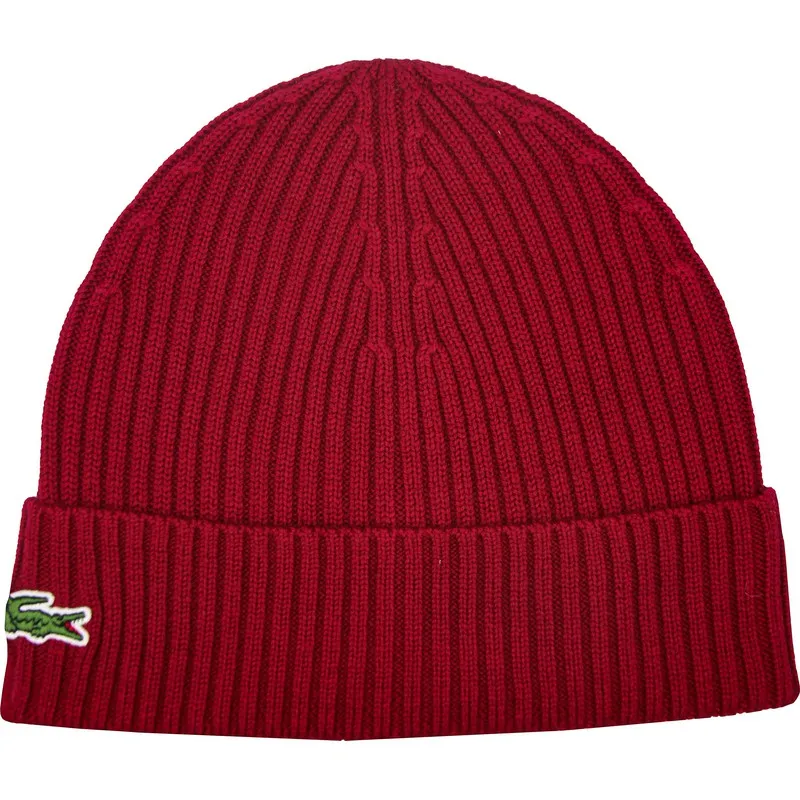 Lacoste Ribbed Wool Beanie