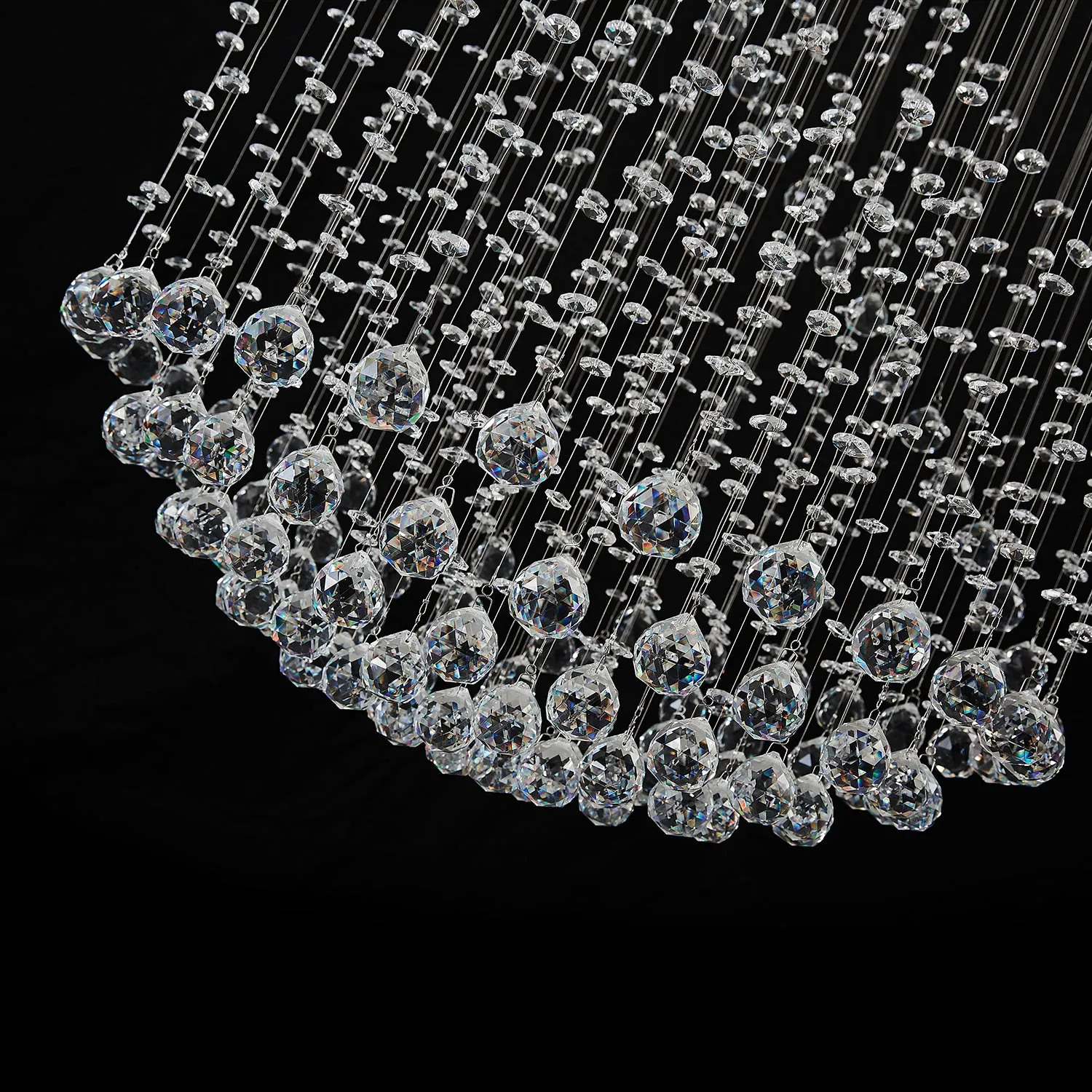 Large Raindrop Crystal Chandelier Ball Shape