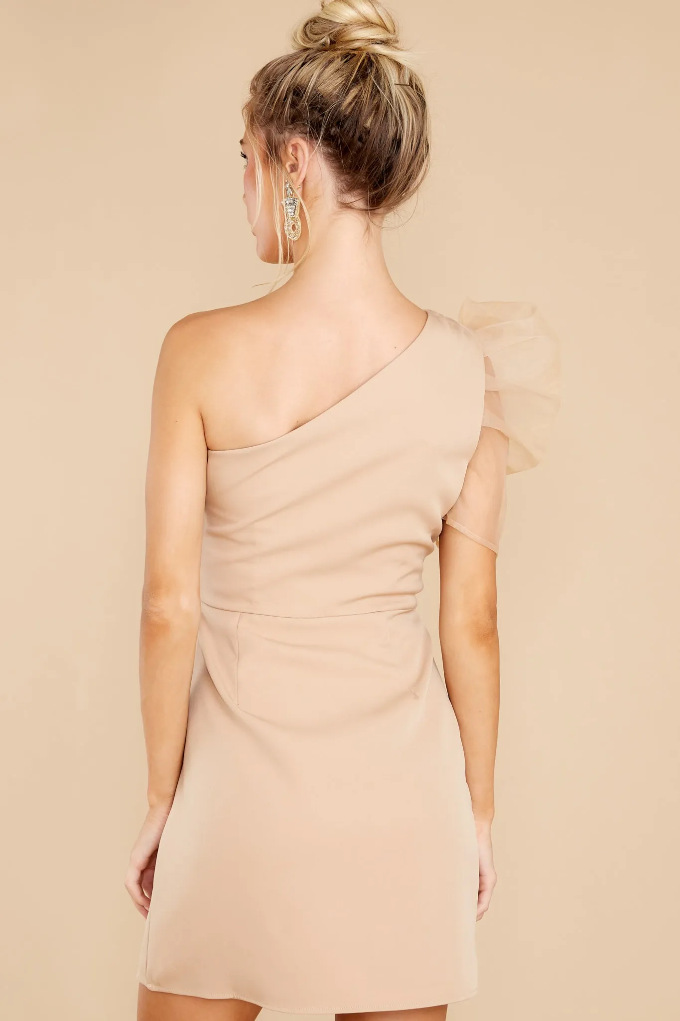 Leave Them Speechless Light Taupe Dress