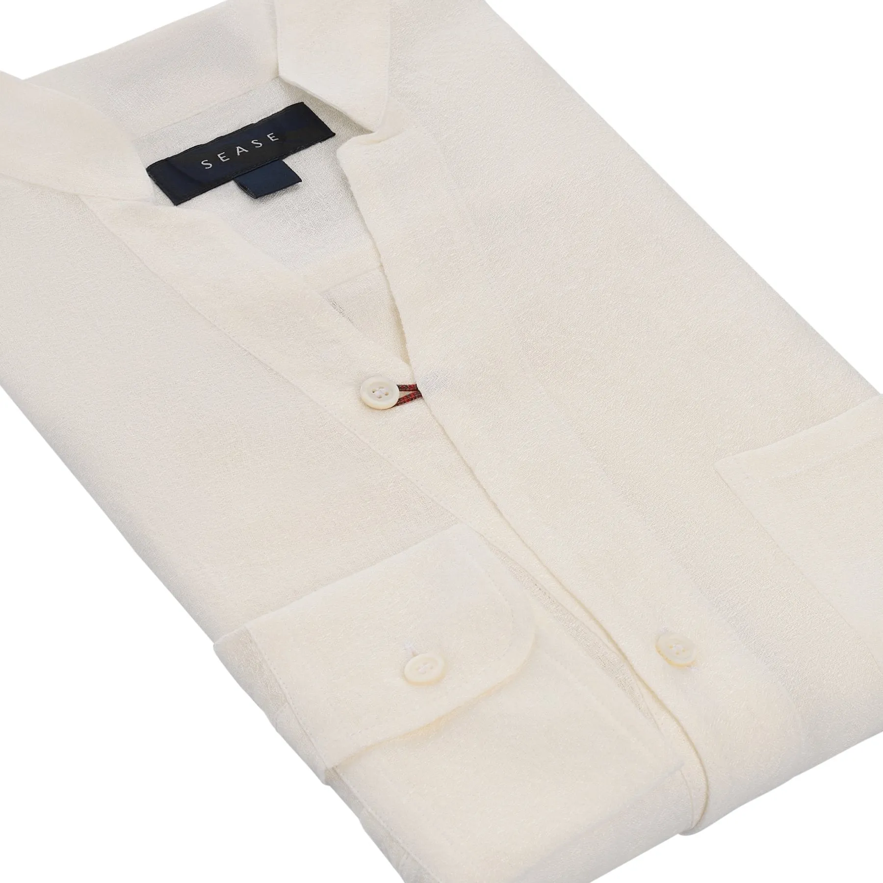 Linen Henley Shirt in White