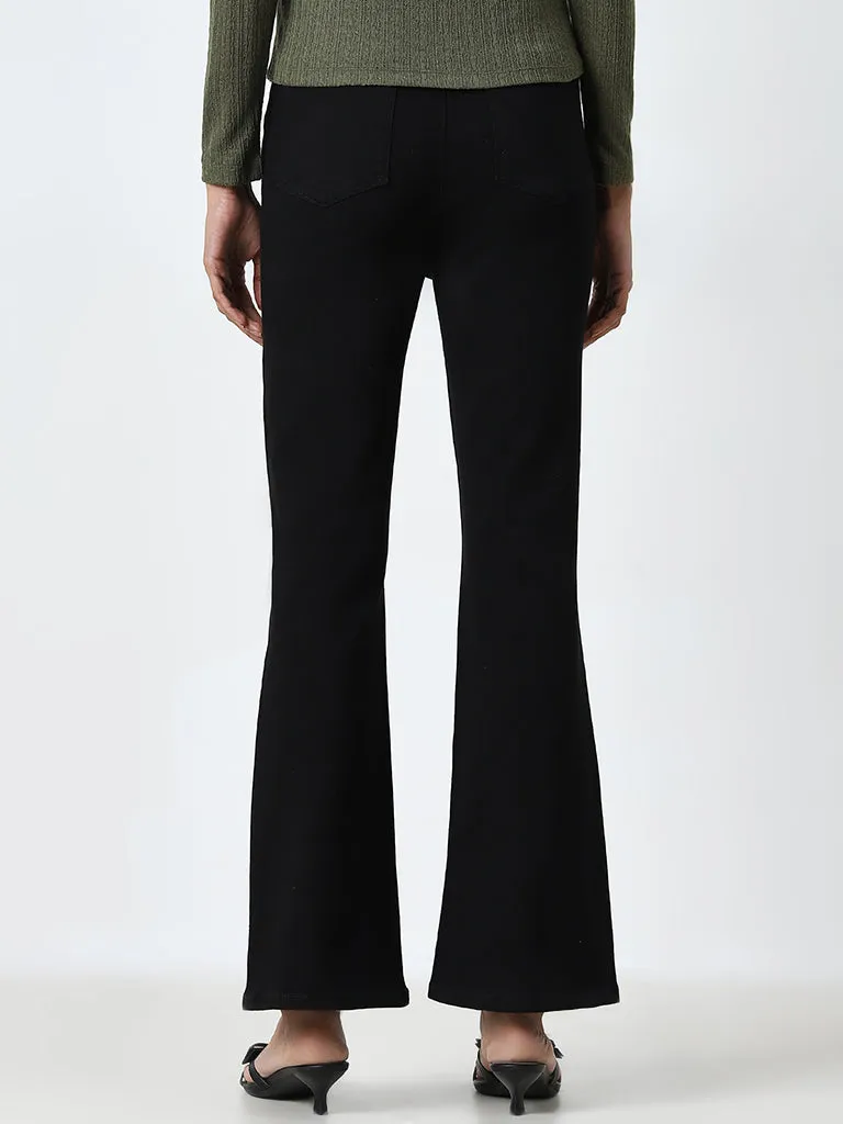 LOV Black Solid Straight - Fit High - Rise Jeans