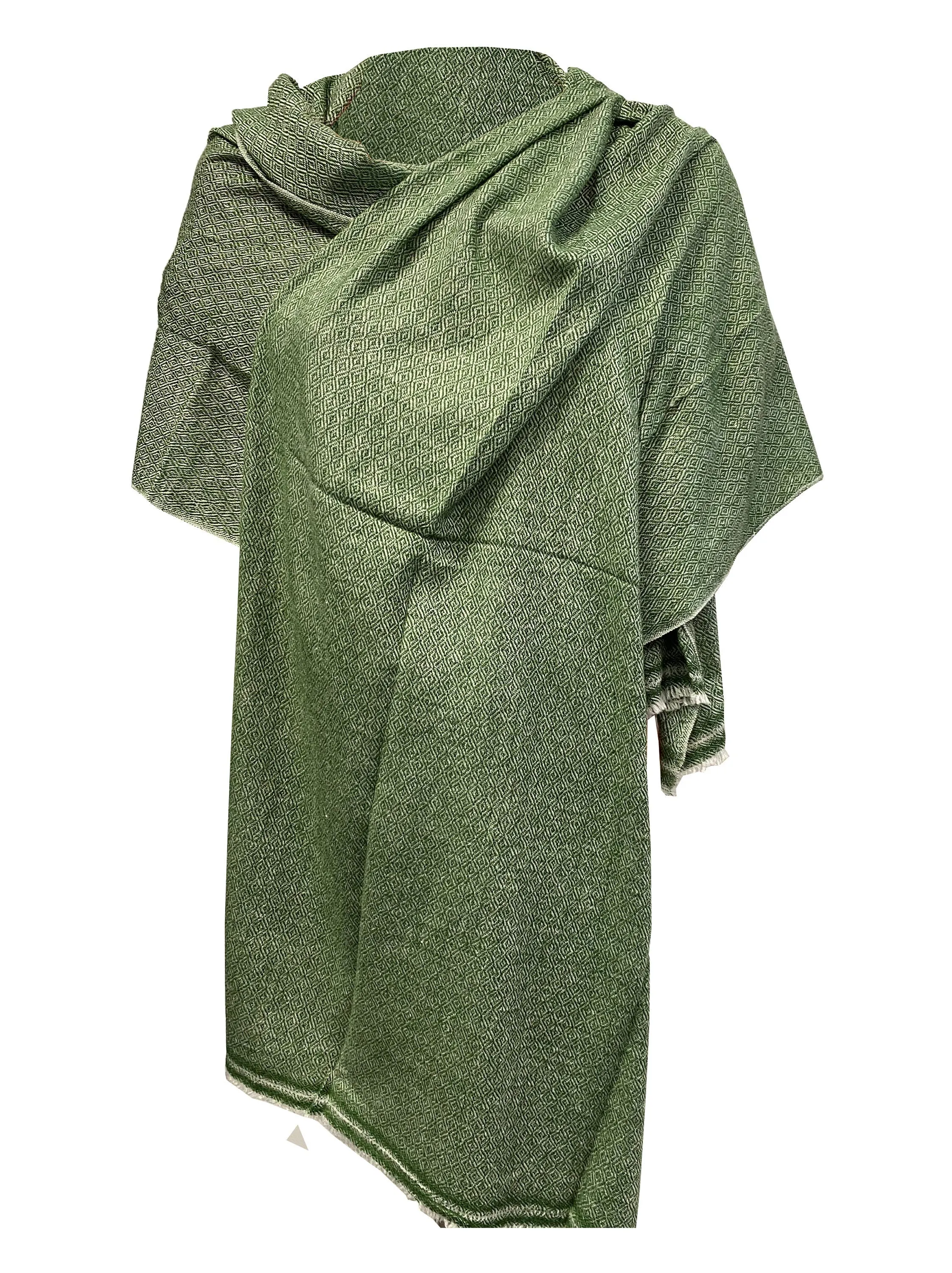 LUXURY HANDMADE cashmere green scarf NATURAL super soft winter shawl unisex trending scarf Xmas gift for him and her