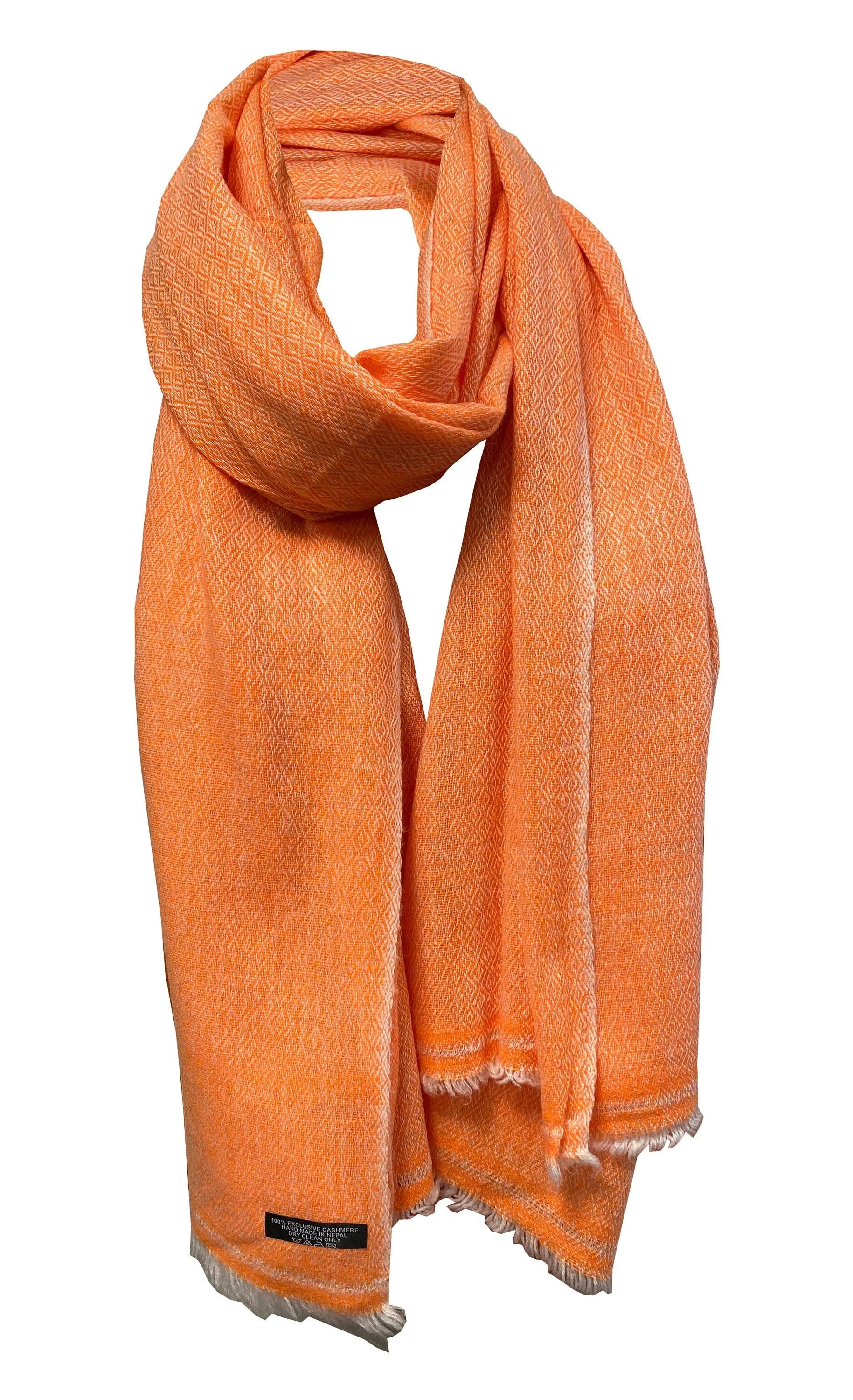 LUXURY HANDMADE CASHMERE orange scarf natural super soft winter shawl unisex trending scarf Xmas gift for him and her Fathers days gift