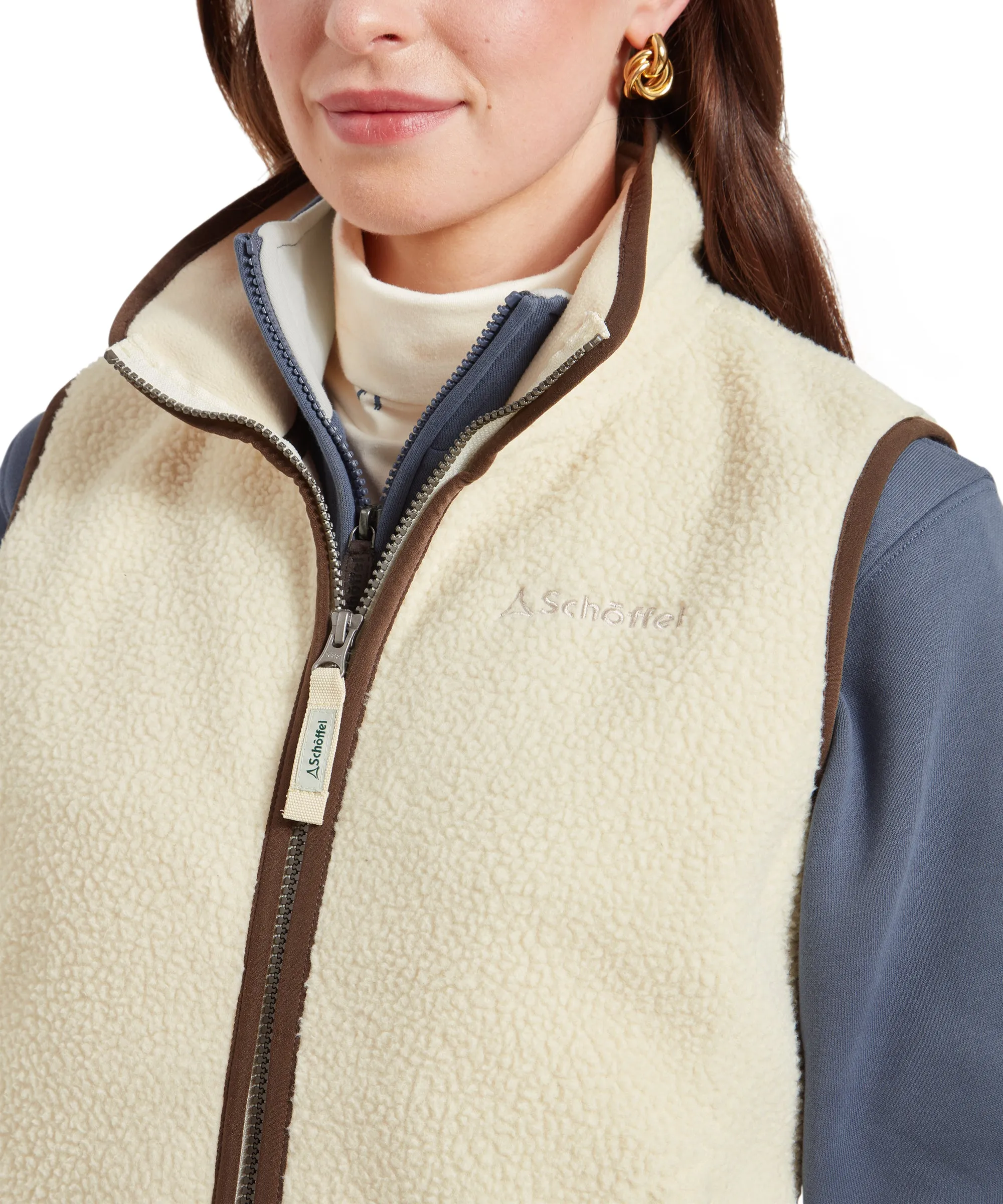 Lyndon Retro Fleece Gilet - Ecru