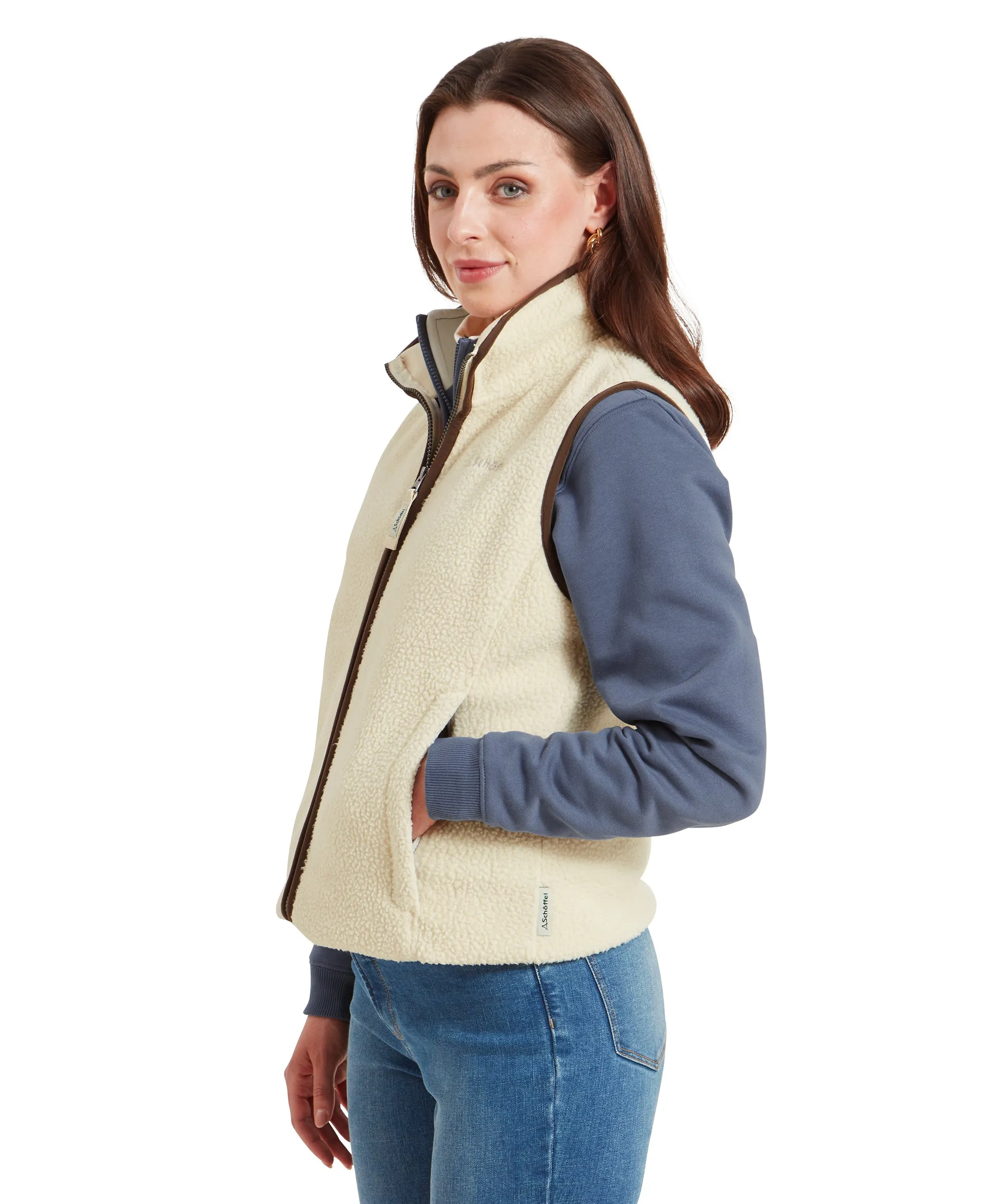 Lyndon Retro Fleece Gilet - Ecru