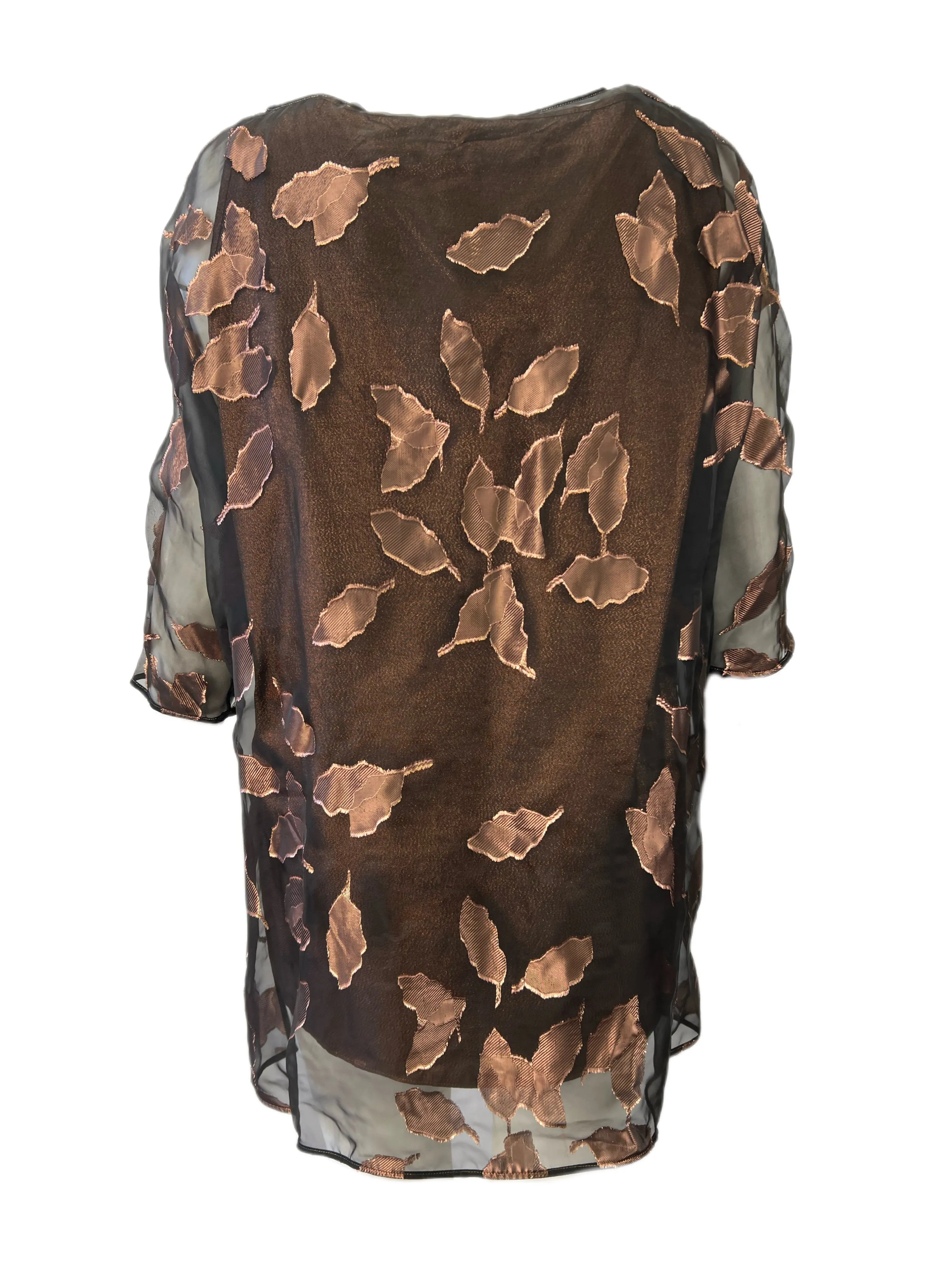 Marina Rinaldi Women's Bronze Festival Sheer Tunic NWT