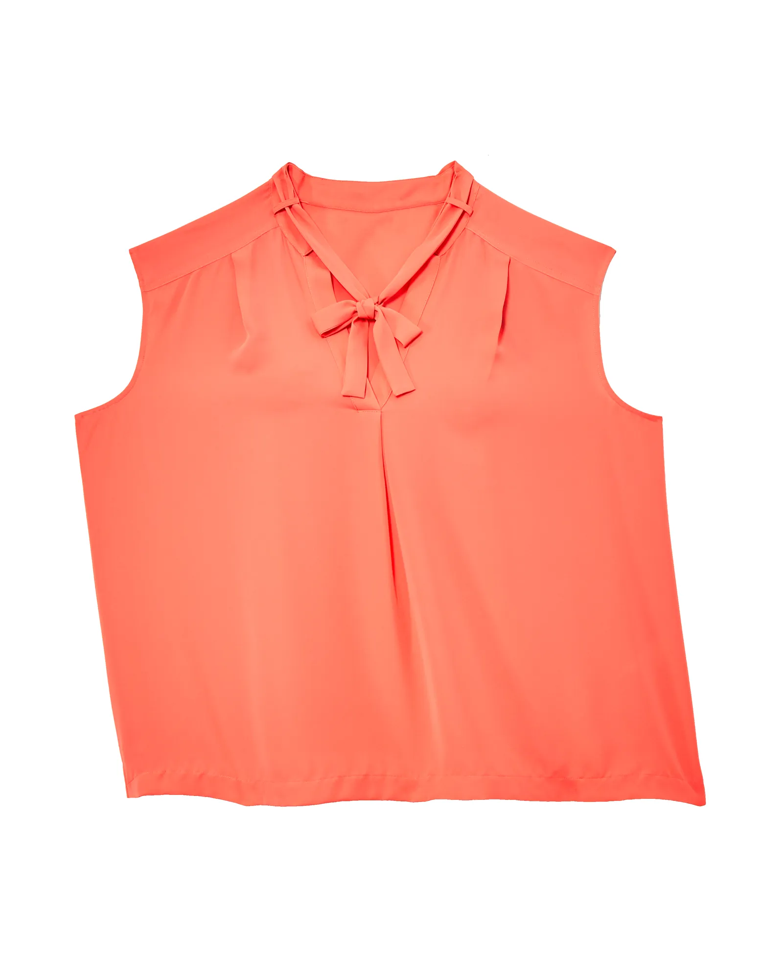 May Tie Neck Sleeveless Blouse | Orange