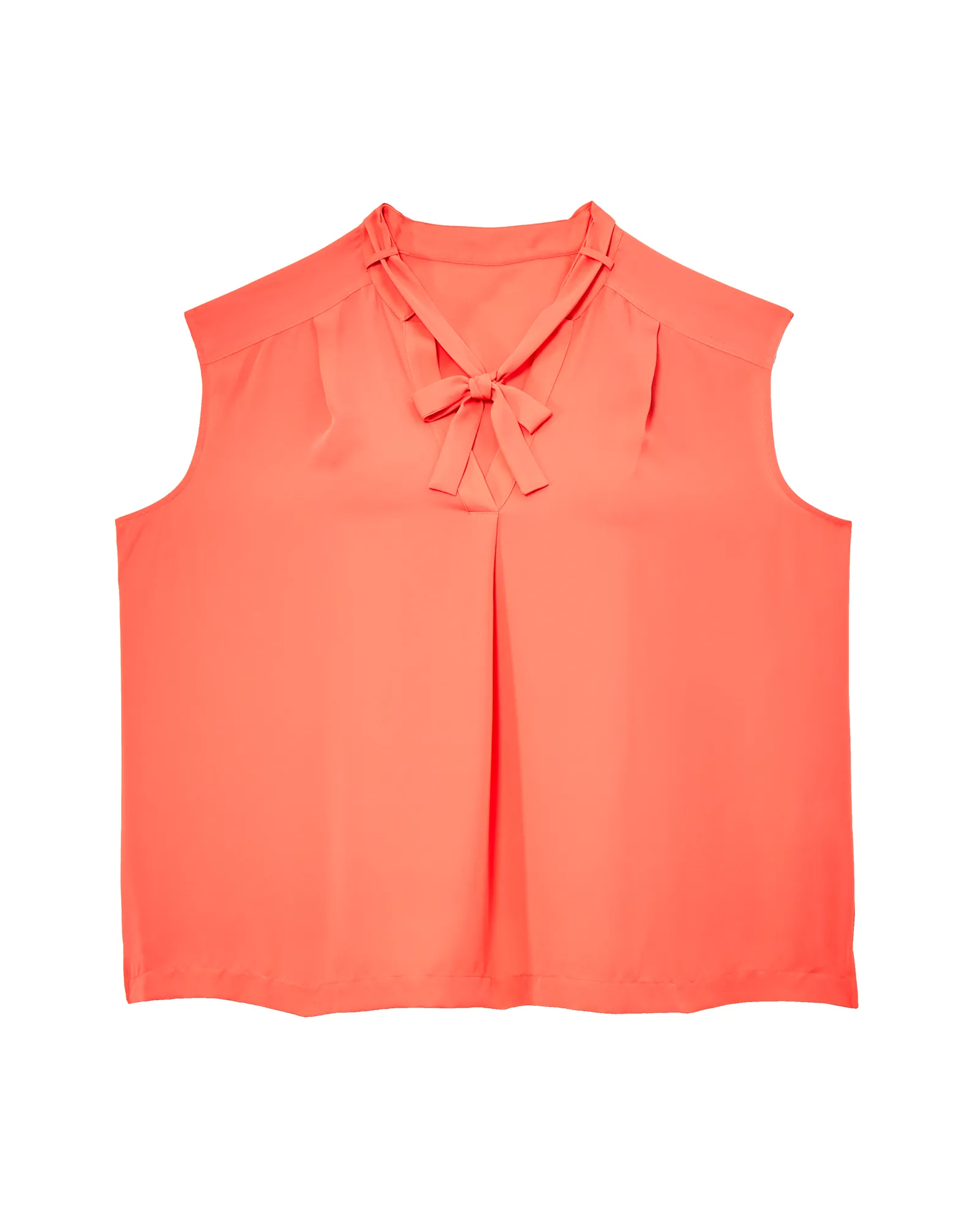 May Tie Neck Sleeveless Blouse | Orange