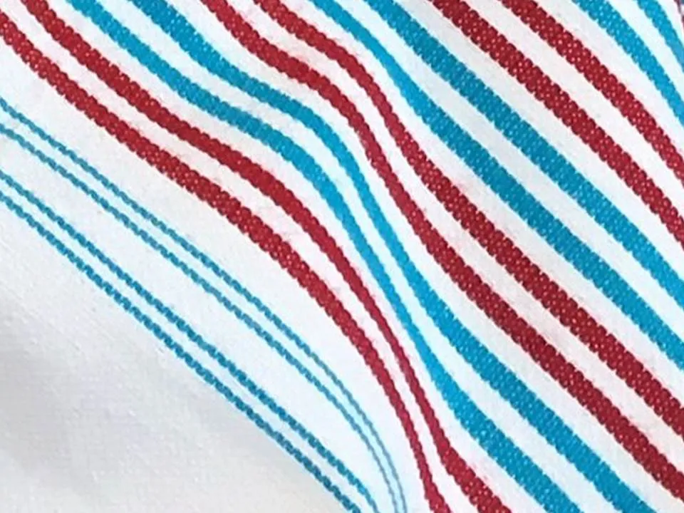 Mendil - Beach Towel - Red & Turquoise Thin Stripes