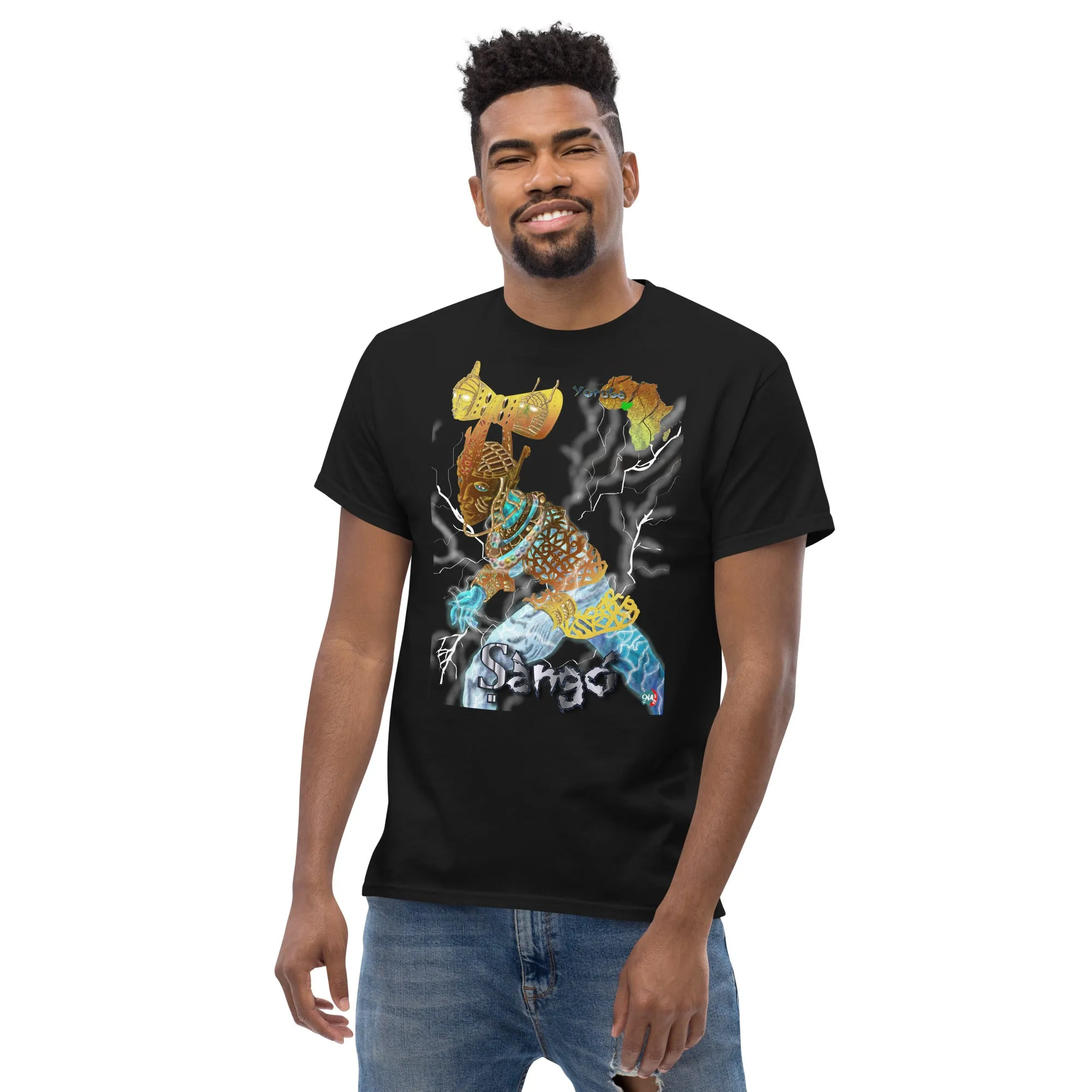 Men's Afrikkan Pantheon (African Gods) Ṣàngó graphic t-shirt (Shango)