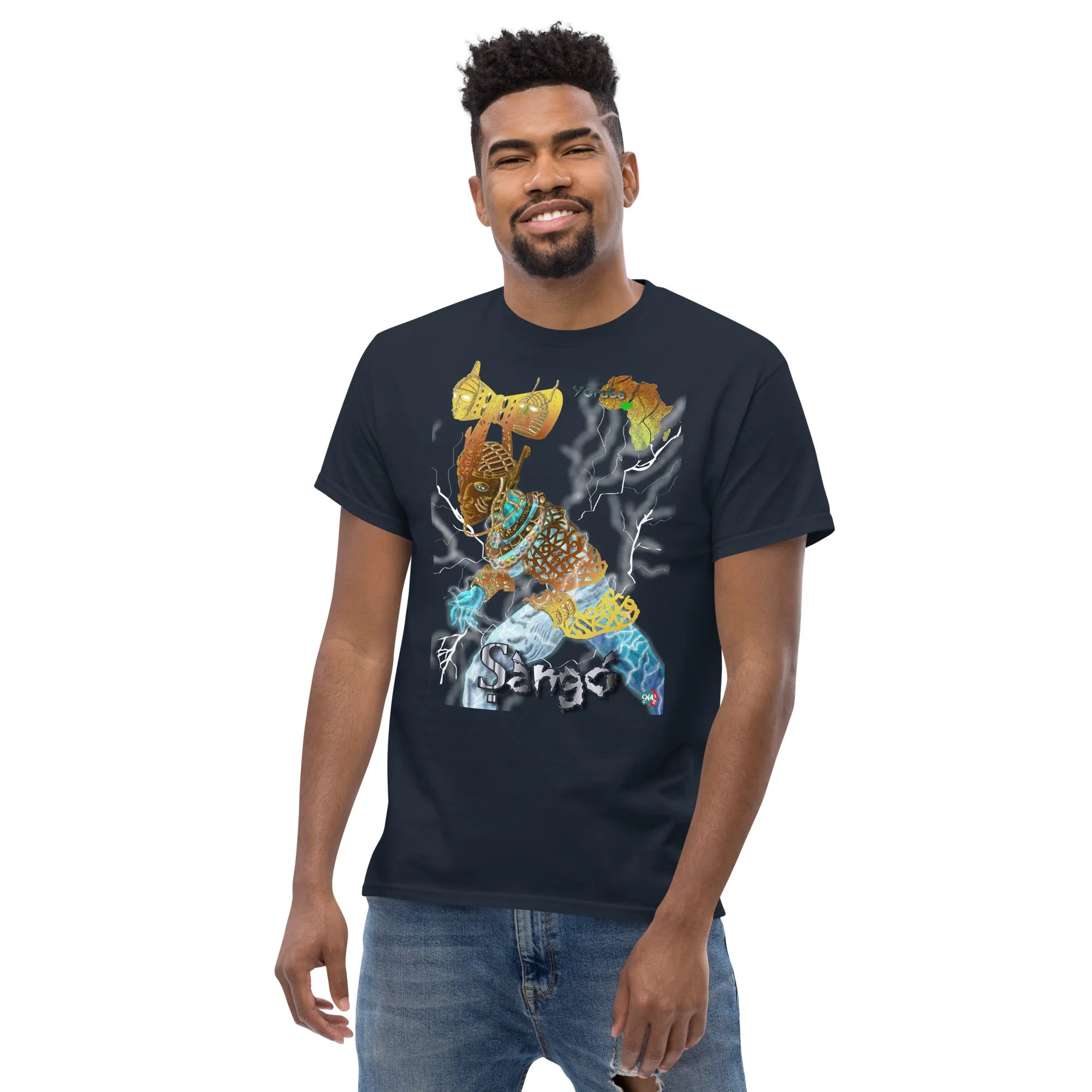 Men's Afrikkan Pantheon (African Gods) Ṣàngó graphic t-shirt (Shango)