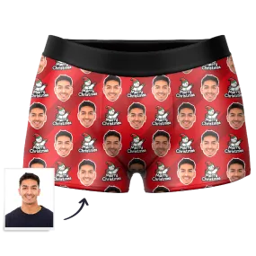 Men's Custom Snowman Face Boxer Shorts